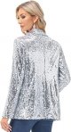 Women's sequin jacket front cardigan jacket casual long sleeved shiny cardigan jacket