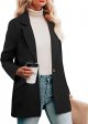 Womens Casual Blazer Jacket Pockets Long Sleeve Open Front Work Office Blazer
