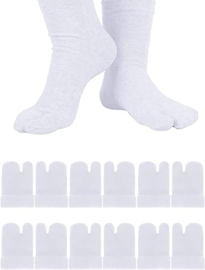 Flip-flops socks split toe socks elastic socks for men and women (6 Pairs)