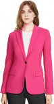 Womens Long Sleeve Blazers for One Button Hot Pink Blazer Women with Pocket