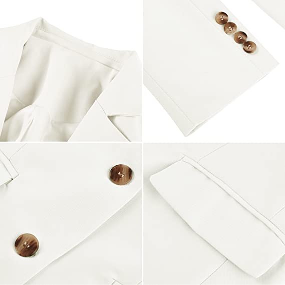 Womens Open Front  Casual Long Sleeve Work Office Jackets Blazer with Pocket